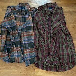 EUC Ralph Lauren Button Down Shirt set of two (2) size M